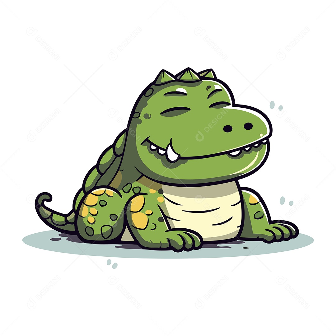 Crocodilo de Desenho Animado Ilustração Vetor EPS