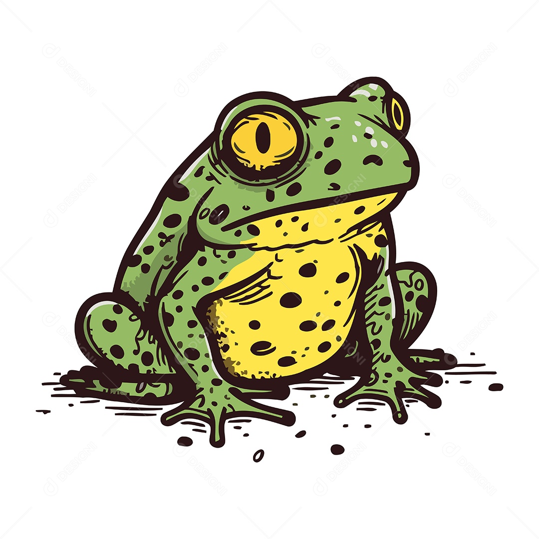 Sapo de Desenho Animado Ilustração Vetor EPS