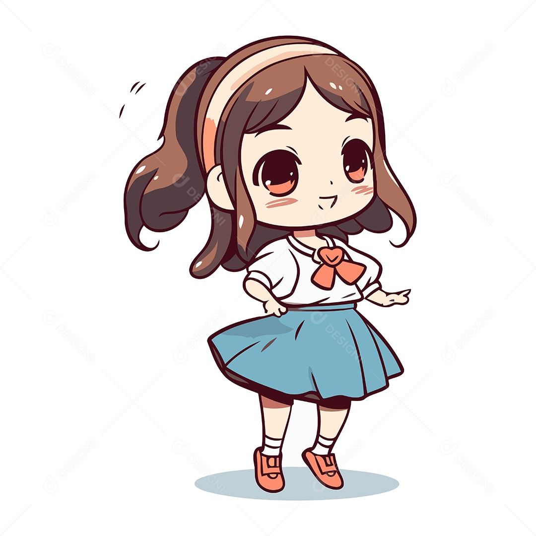 Garotinha Fofa de Desenho Animado Ilustração Vetor EPS