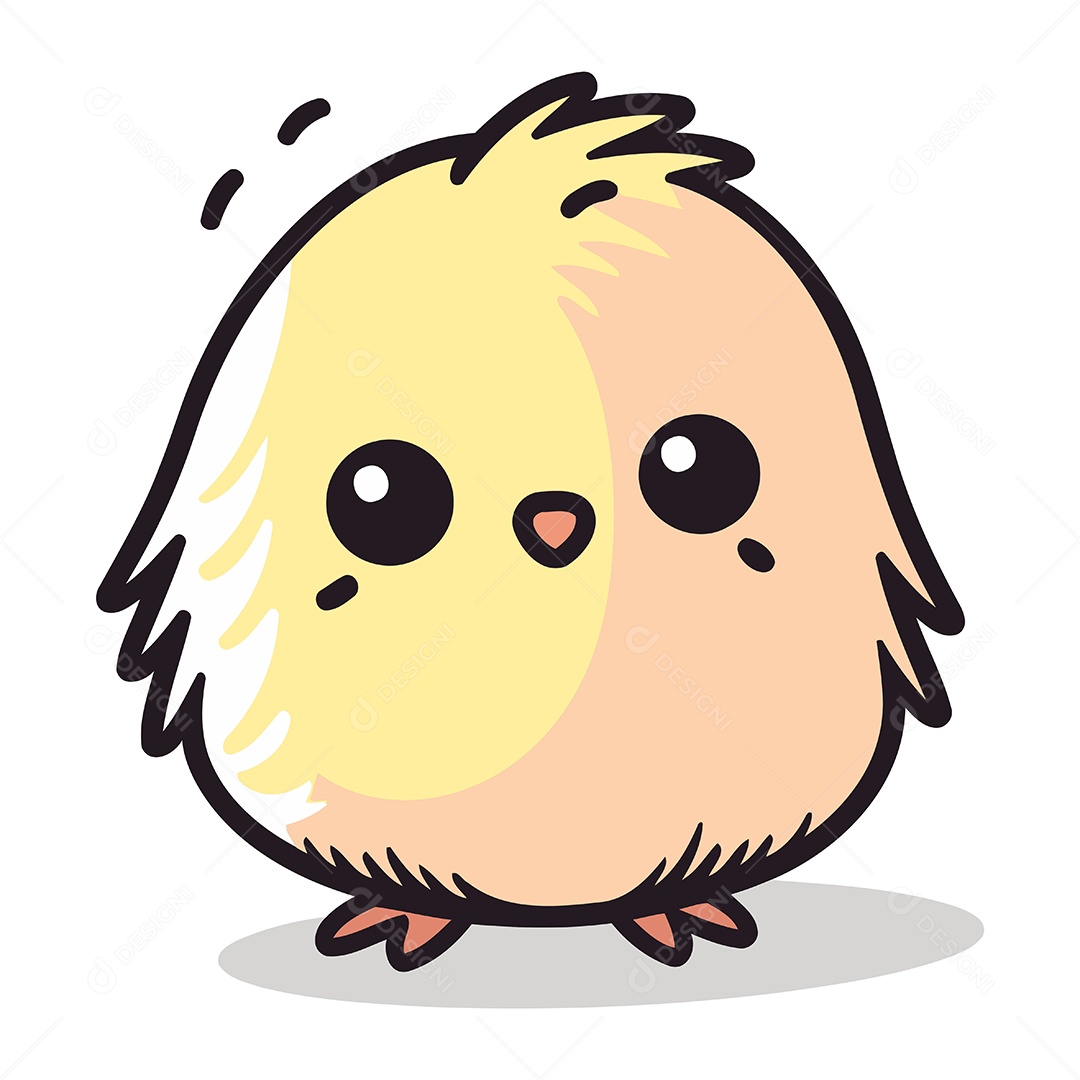 Pintinho Fofo de Desenho Animado Ilustração Vetor EPS