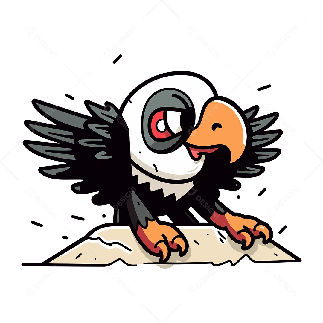 Abutre de Desenho Animado Ilustração Vetor EPS