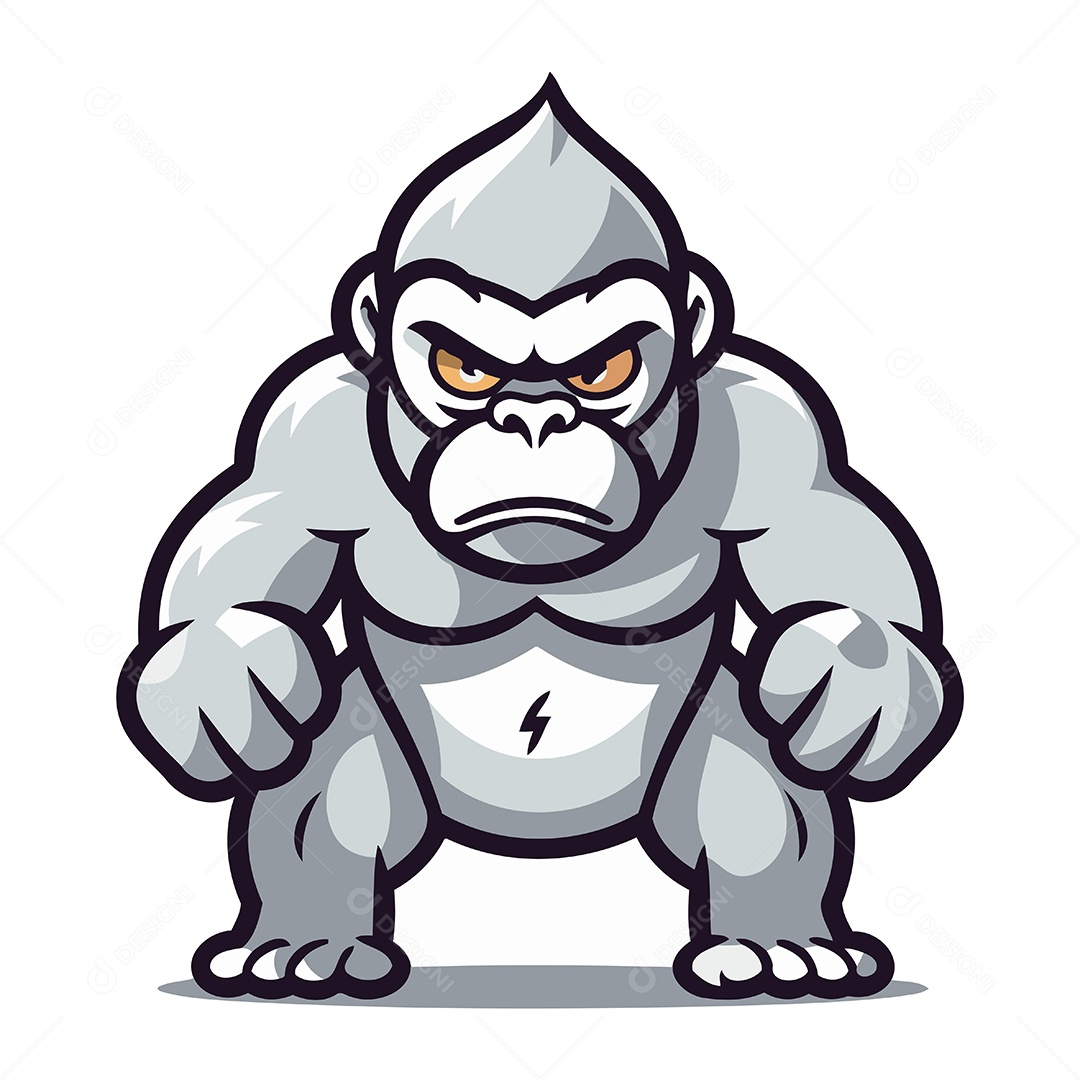 Gorila de Desenho Animado Ilustração Vetor EPS