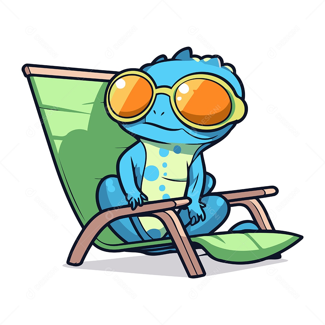 Lagarto de Desenho Animado Ilustração Vetor EPS