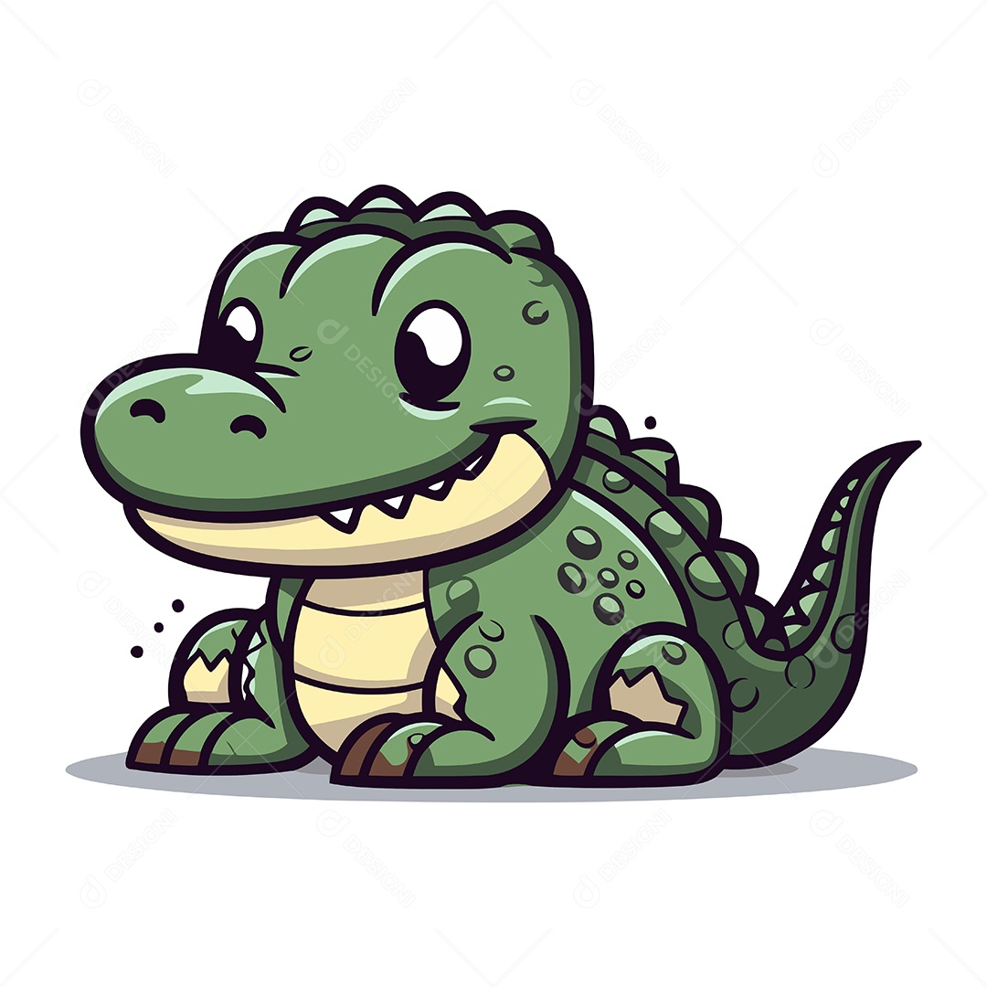 Crocodilo de Desenho Animado Ilustração Vetor EPS