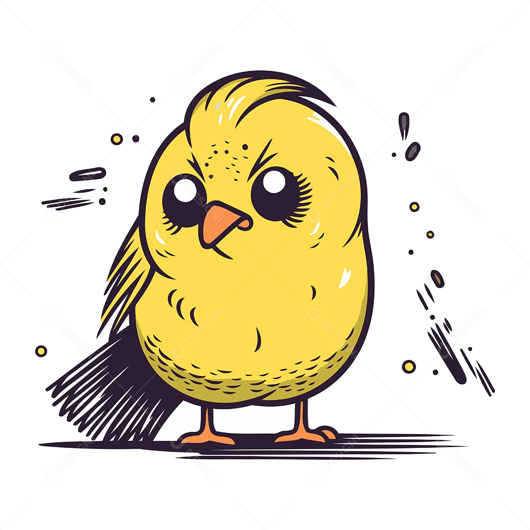 Pintinho de Desenho Animado Ilustração Vetor EPS