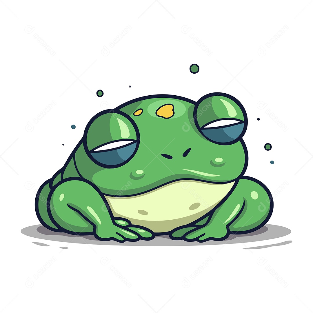 Sapo Fofo de Desenho Animado Ilustração Vetor EPS