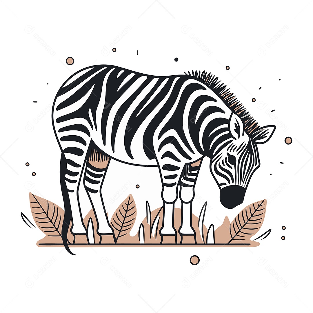 Zebra de Desenho Animado Ilustração Vetor EPS