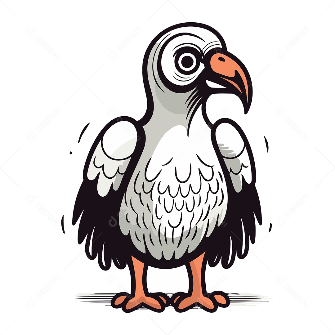 Abutre de Desenho Animado Ilustração Vetor EPS