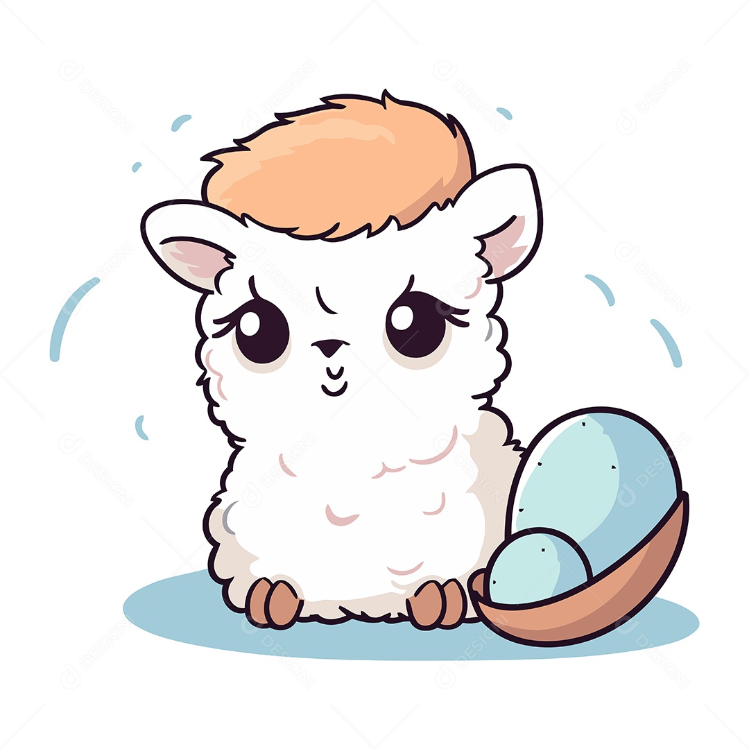 Lhama de Desenho Animado Ilustração Vetor EPS