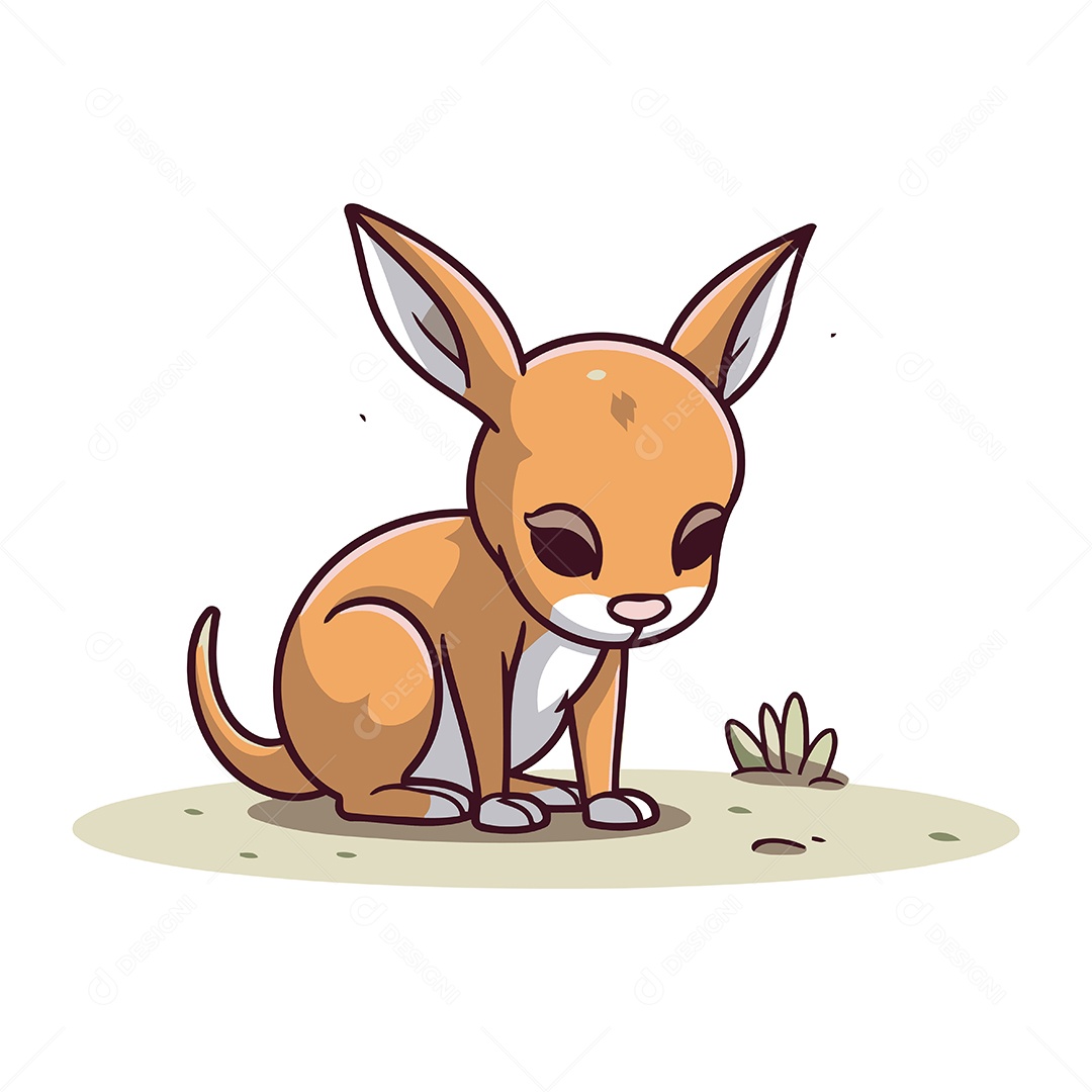 Canguru de Desenho Animado Ilustração Vetor EPS