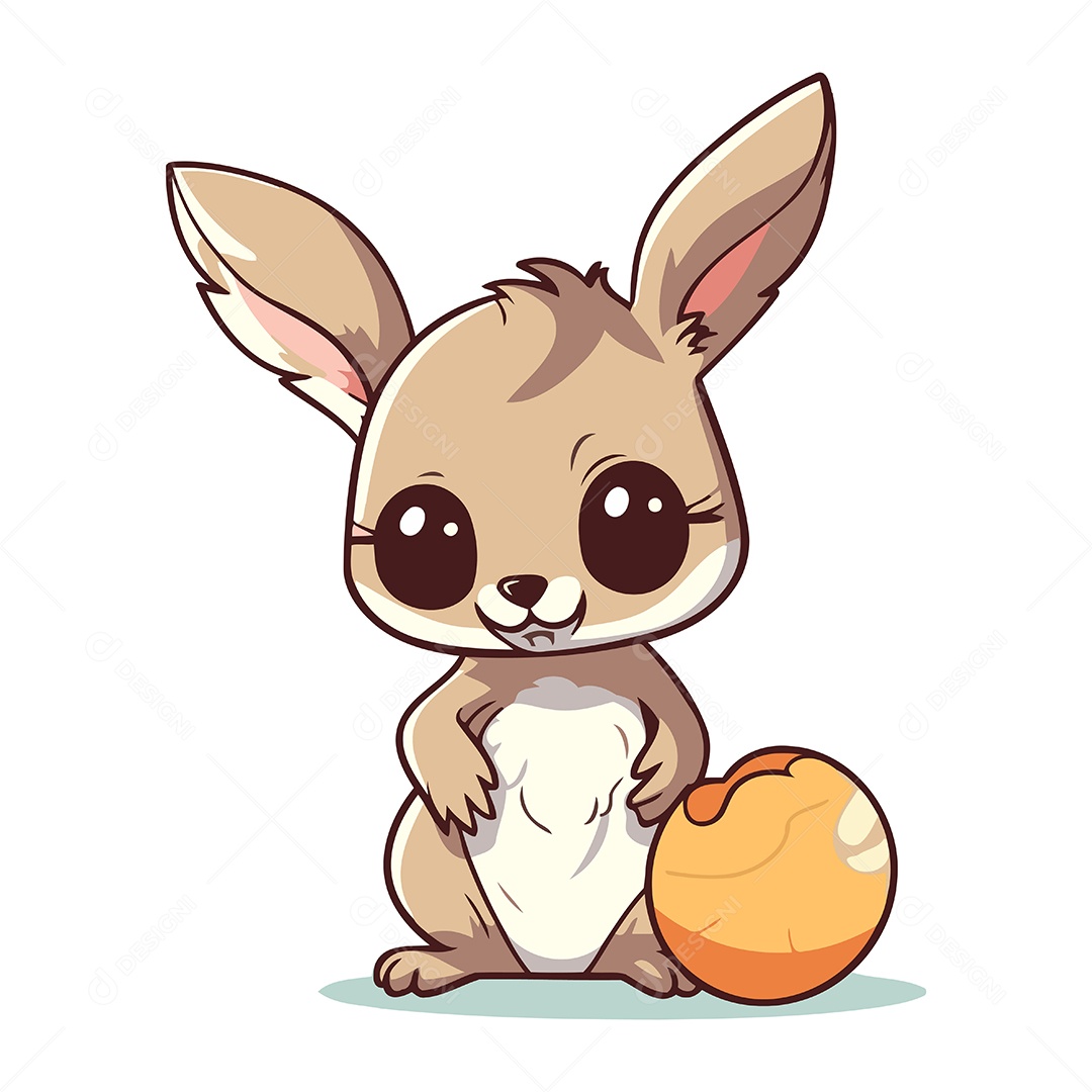 Canguru de Desenho Animado Ilustração Vetor EPS