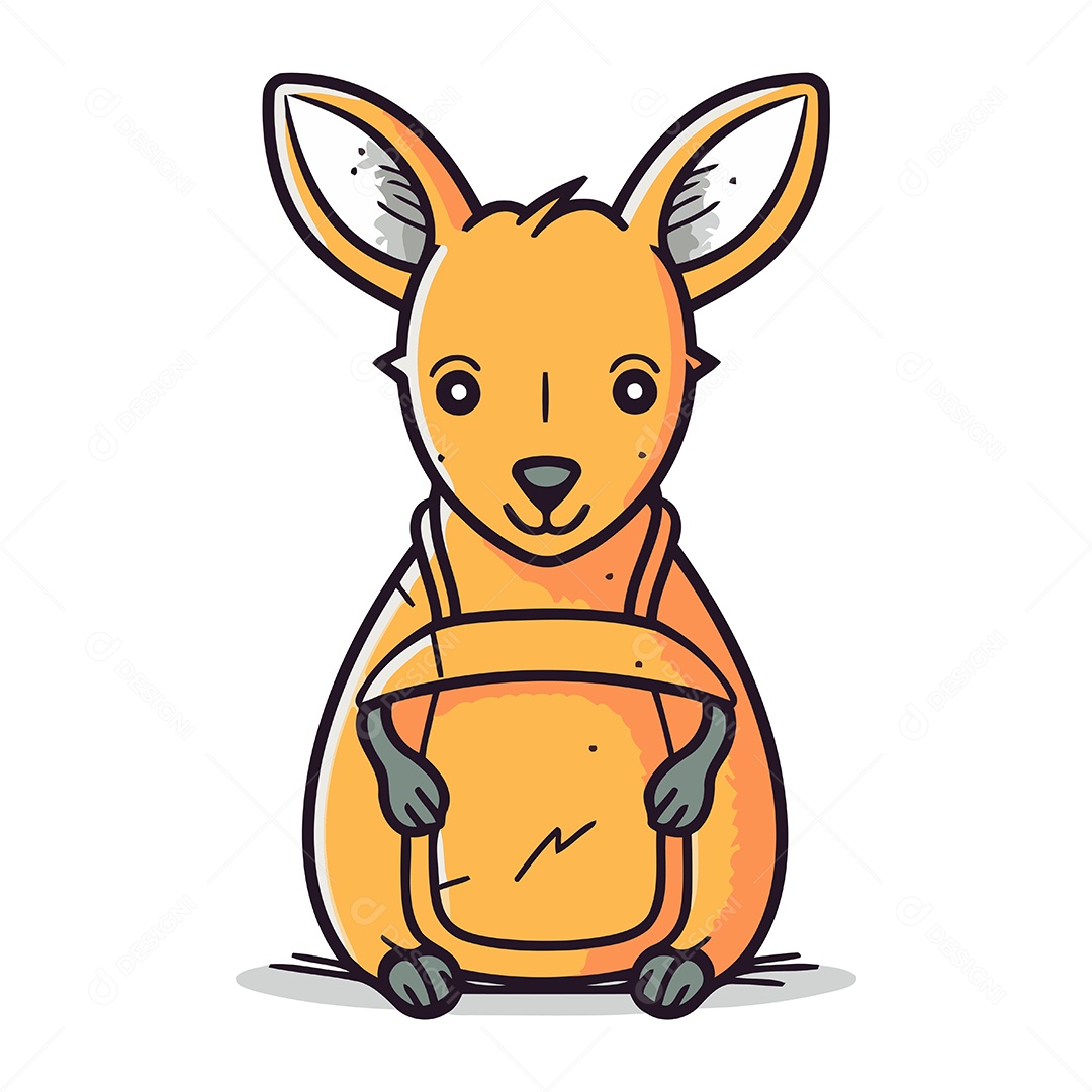 Canguru de Desenho Animado Ilustração Vetor EPS