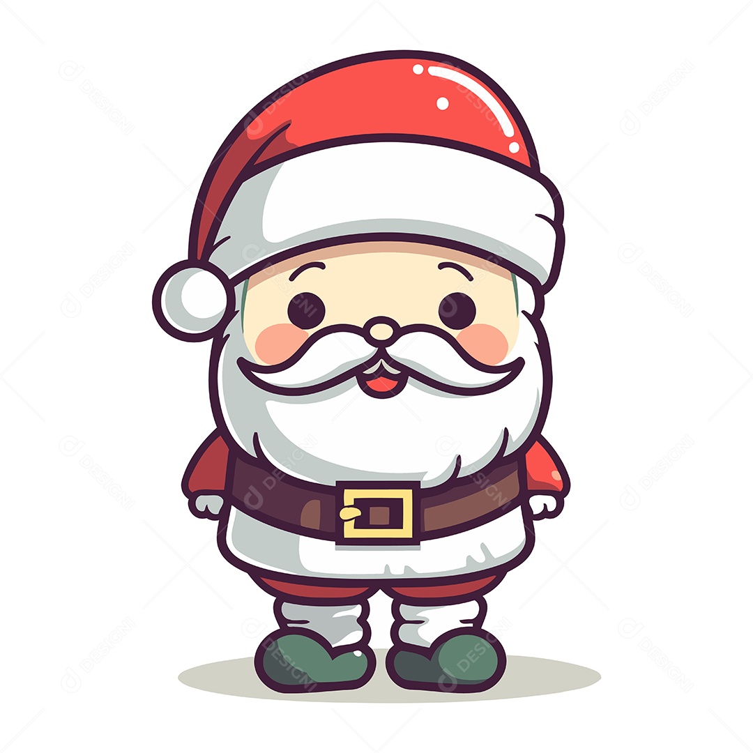 Papai Noel Fofo de Desenho Animado Ilustração Vetor EPS