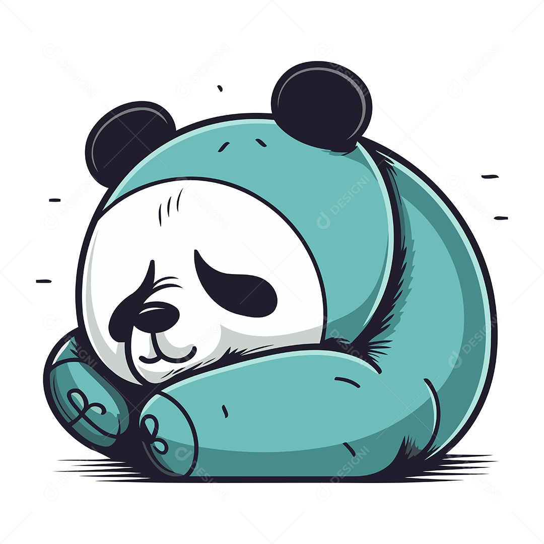 Panda de Desenho Animado Ilustração Vetor EPS