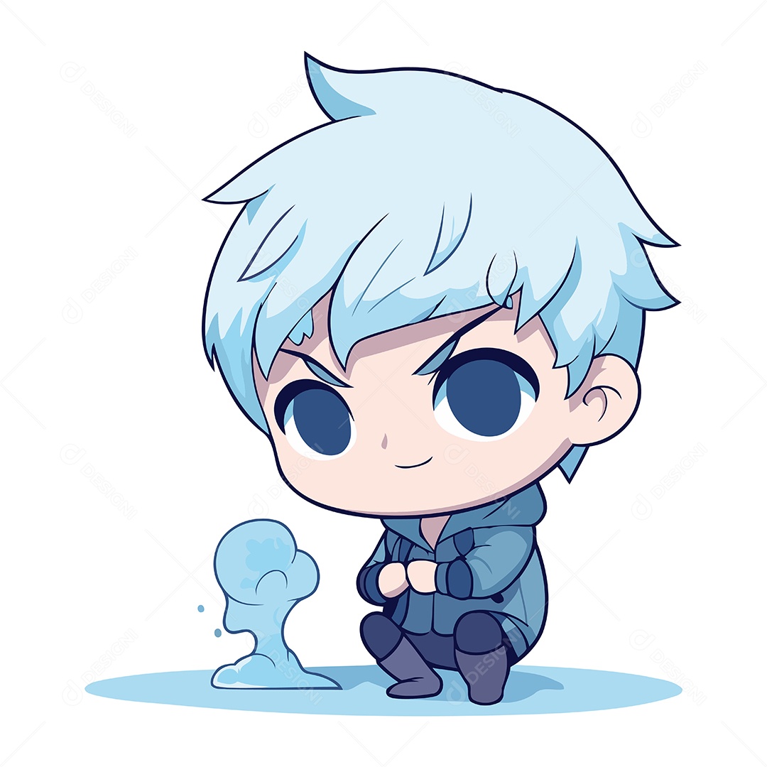 Menino Bonitinho Brincando com Água Ilustração Vetor EPS