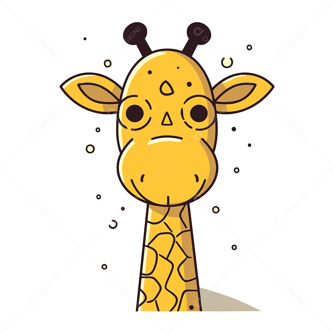 Cabeça de Girafa Desenho Animado Ilustração Vetor EPS