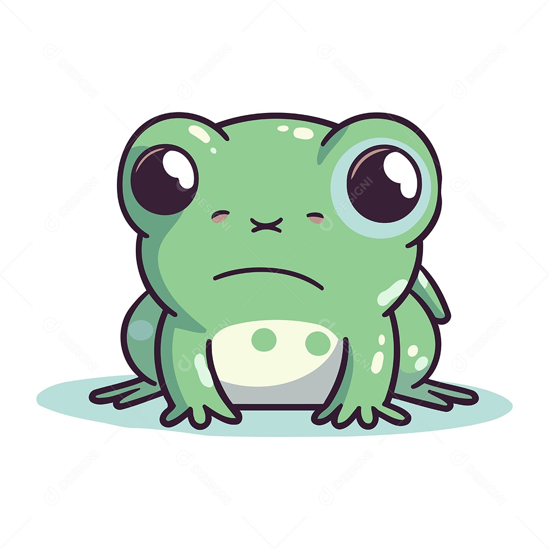 Sapo Fofo de Desenho Animado Ilustração Vetor EPS