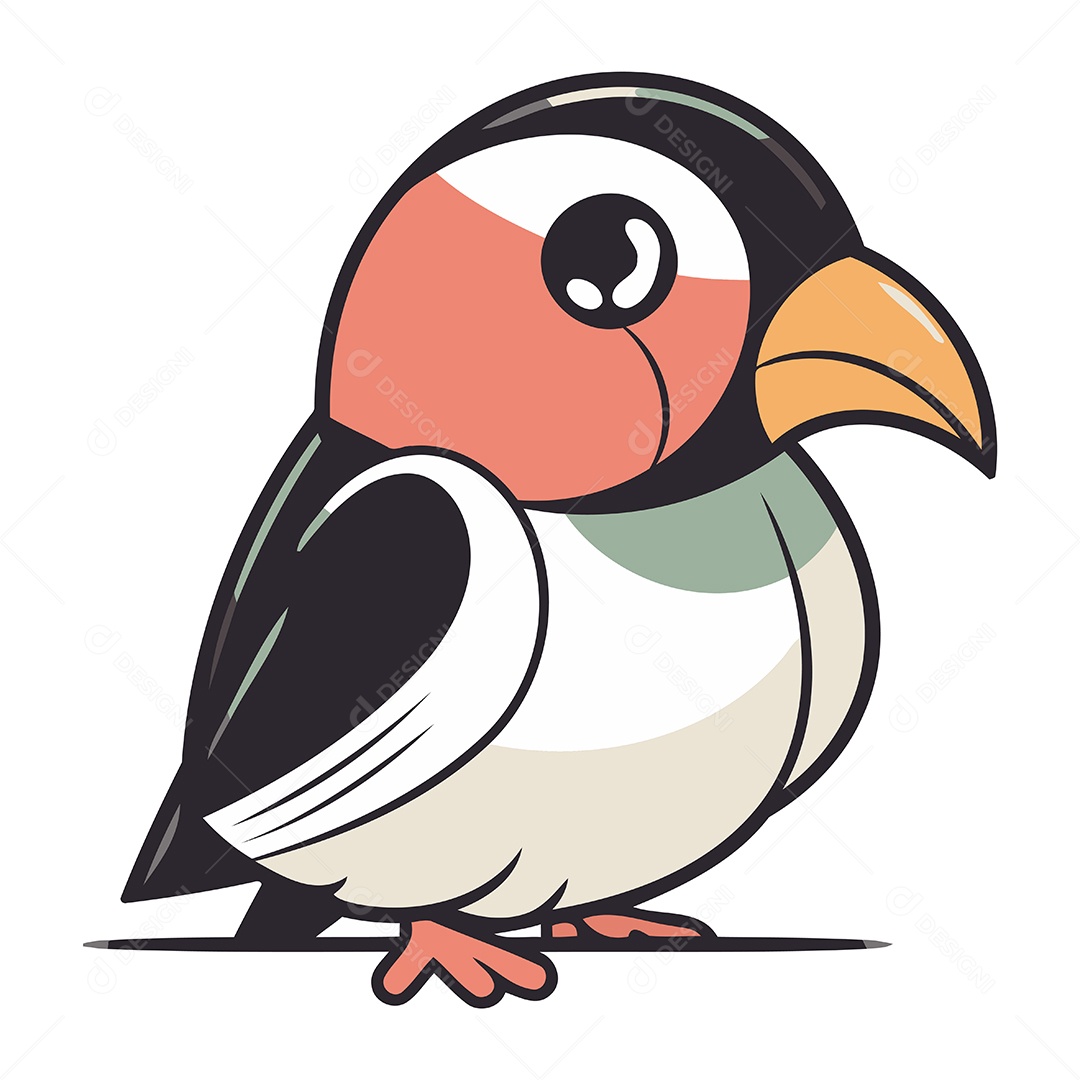 Passarinho de Desenho Animado Ilustração Vetor EPS