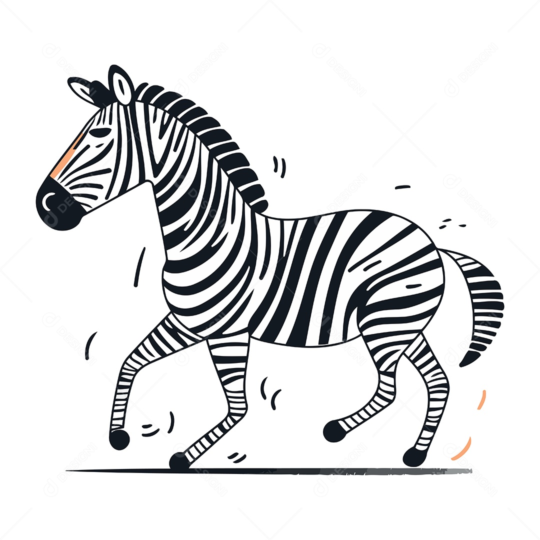 Zebra de Desenho Animado Ilustração Vetor EPS