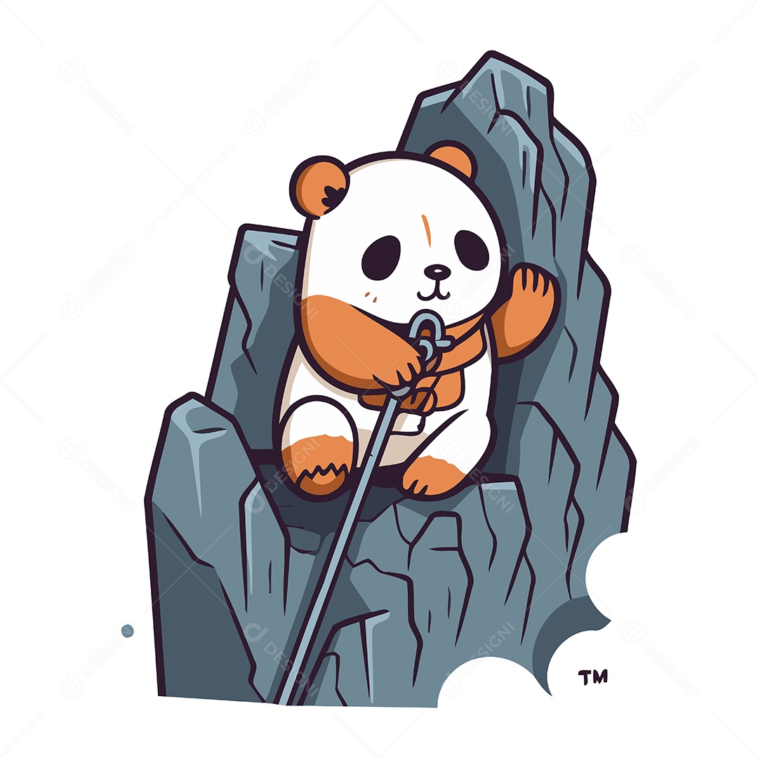 Urso Panda Fofo de Desenho Animado Ilustração Vetor EPS