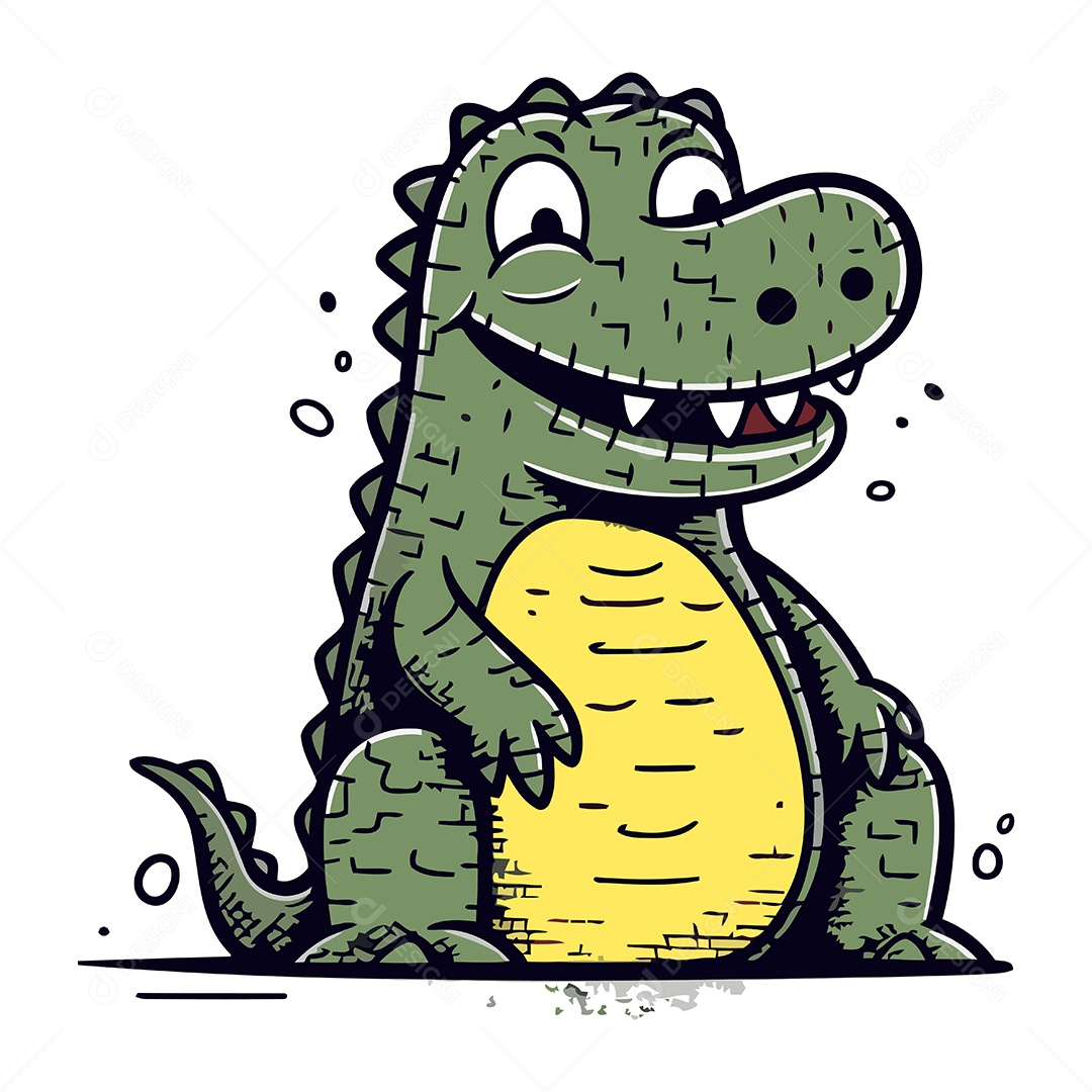 Crocodilo de Desenho Animado Ilustração Vetor EPS