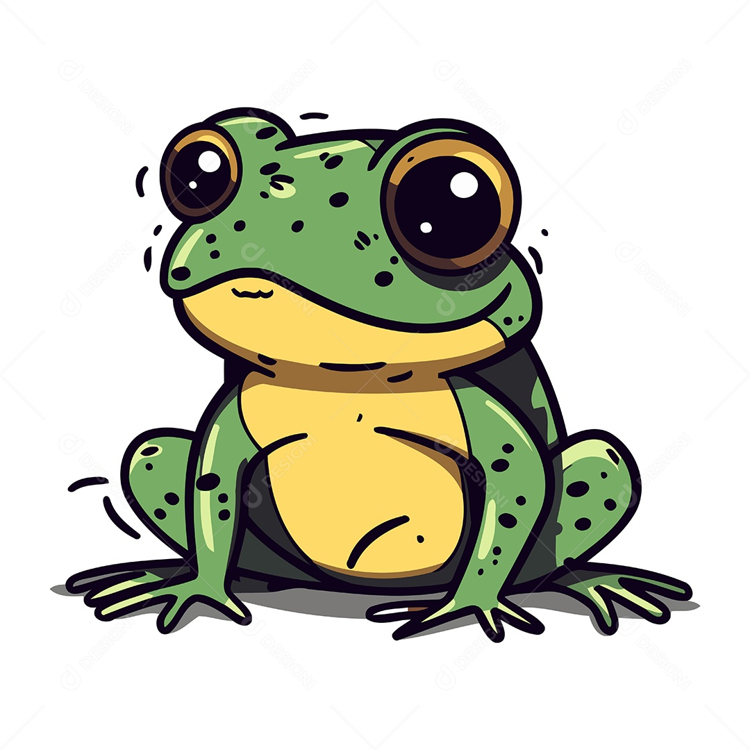 Sapo de Desenho Animado Ilustração Vetor EPS