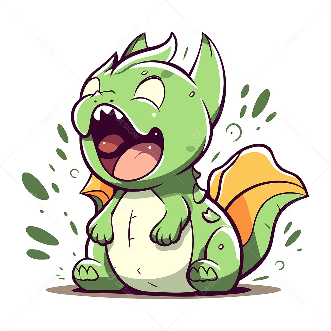 Dragão de Desenho Animado Ilustração Vetor EPS