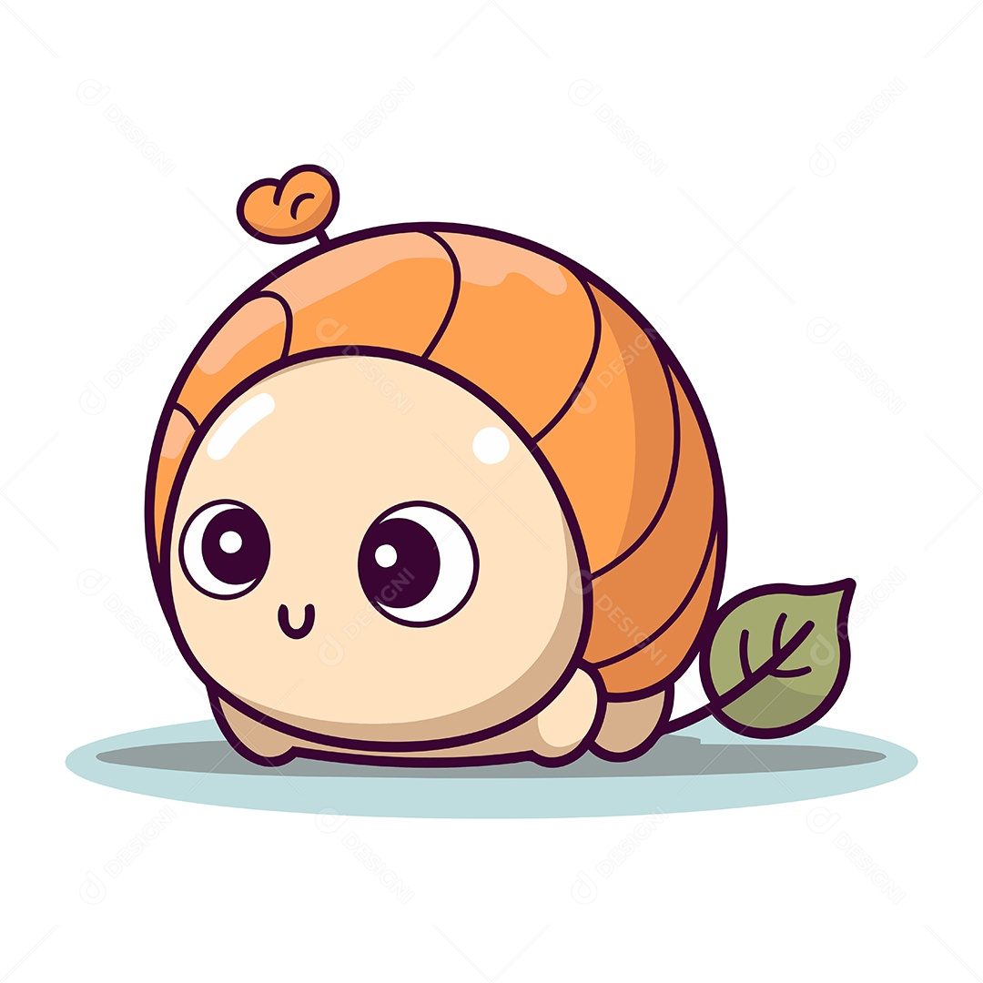 Caracol Fofo de Desenho Animado Ilustração Vetor EPS
