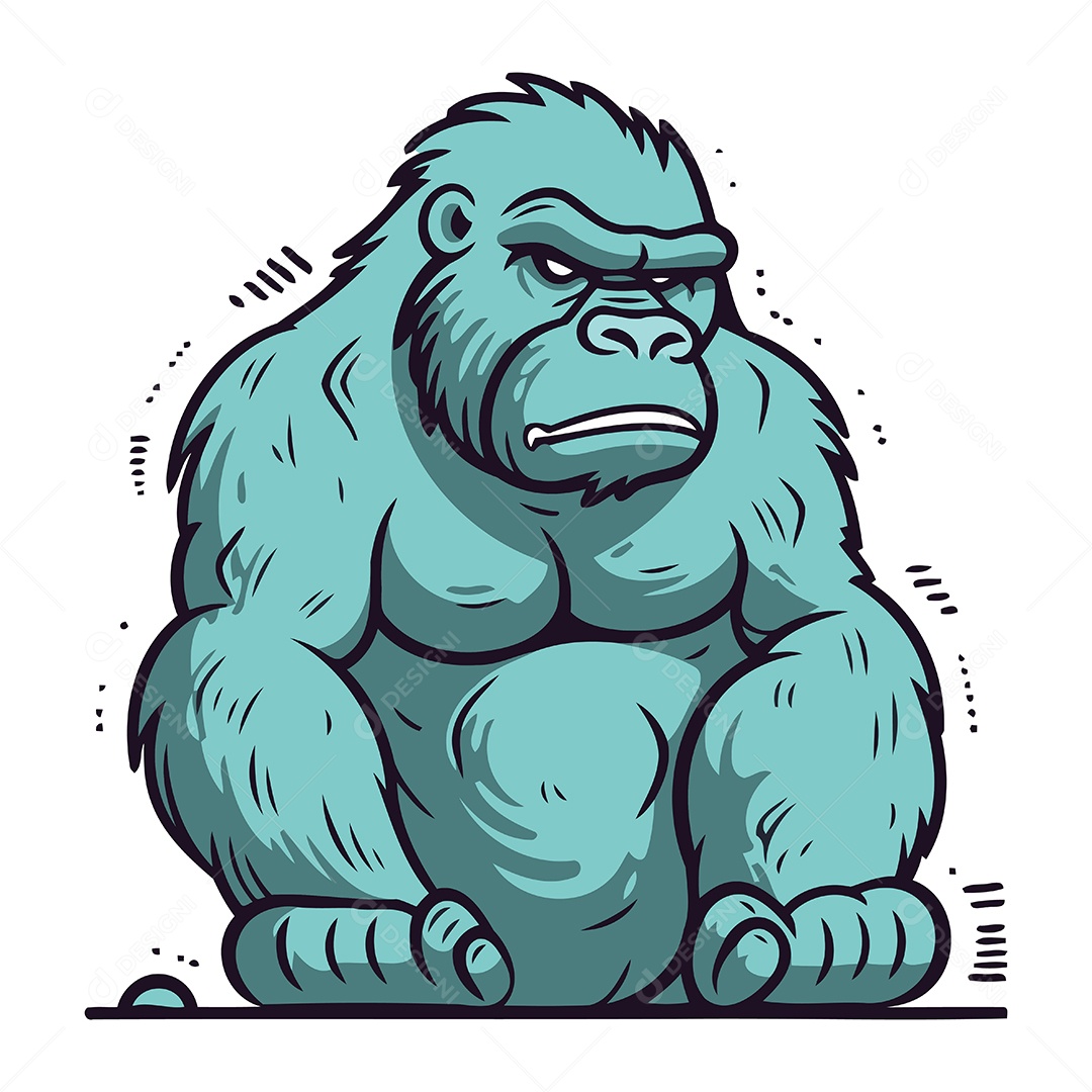 Gorila de Desenho Animado Ilustração Vetor EPS