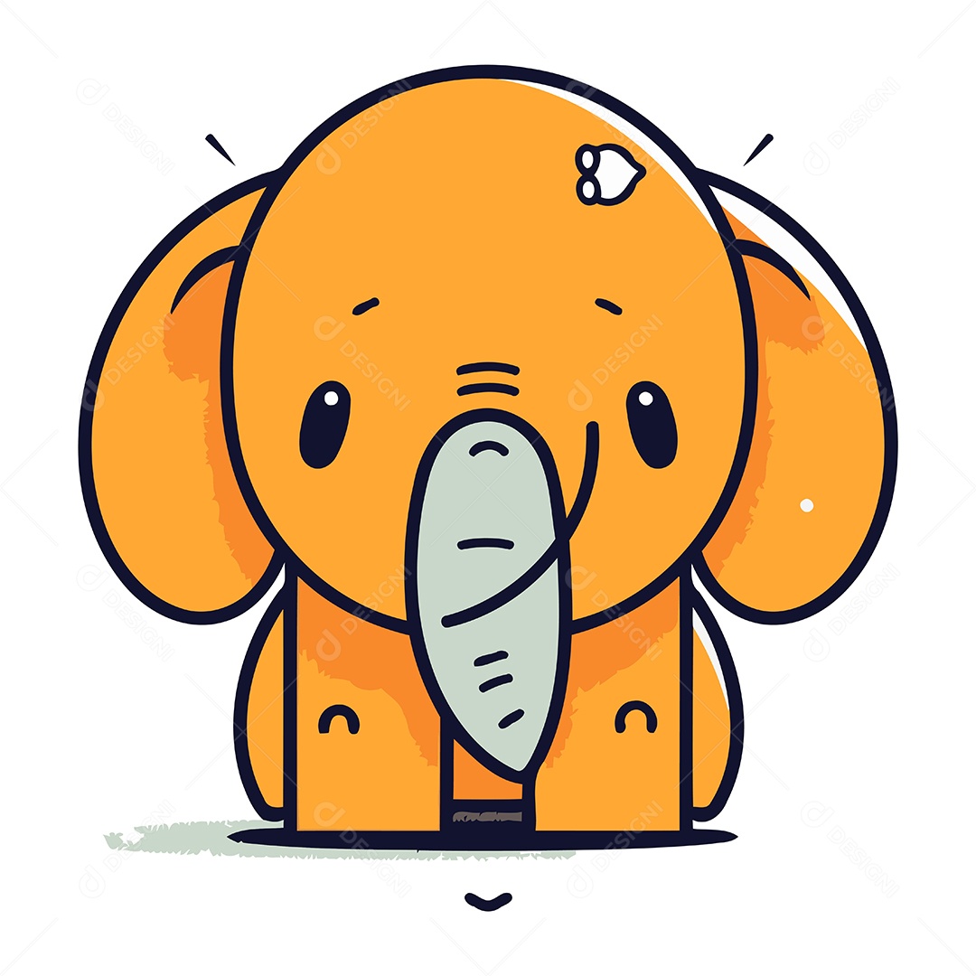 Elefante de Desenho Animado Ilustração Vetor EPS