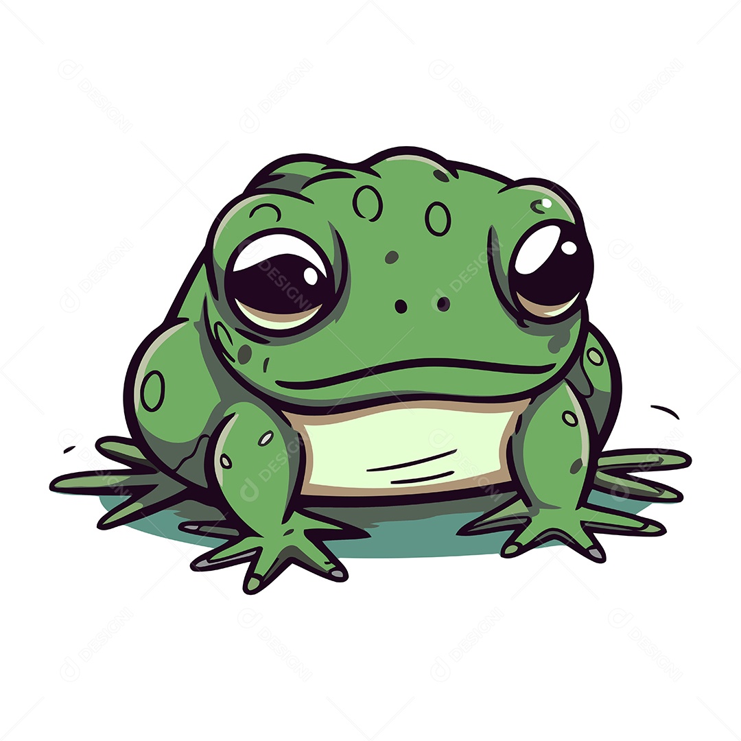 Sapo de Desenho Animado Ilustração Vetor EPS
