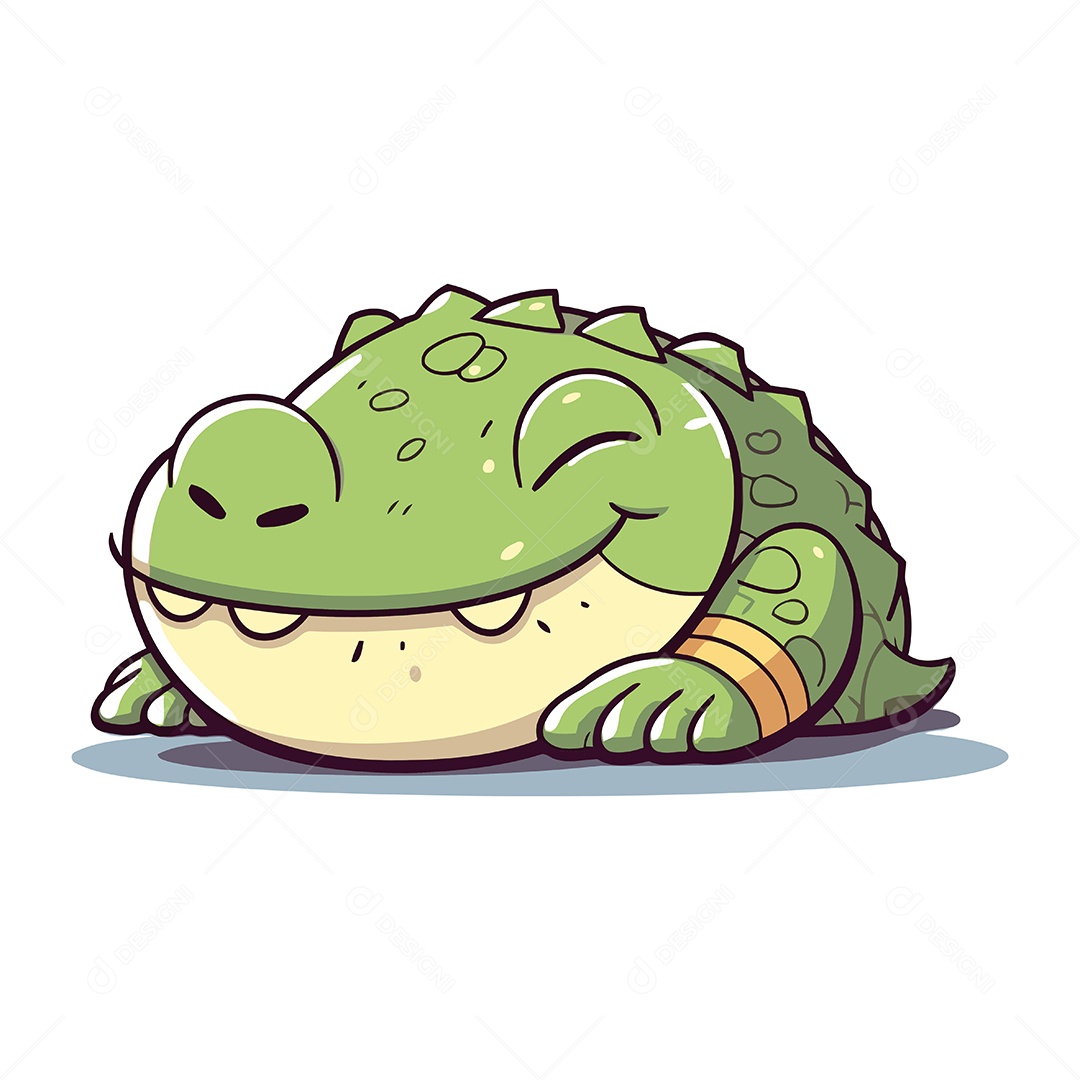 Crocodilo de Desenho Animado Ilustração Vetor EPS
