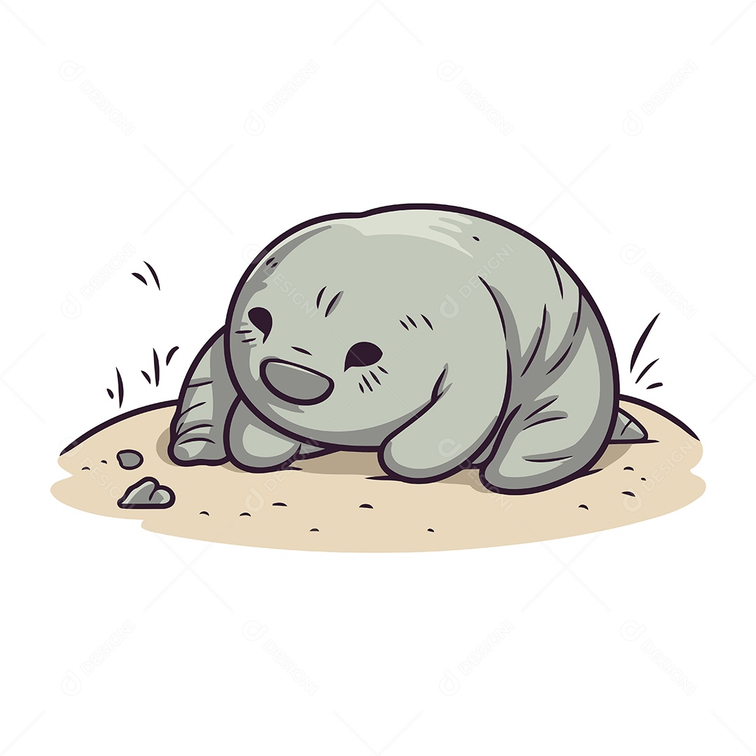 Foca de Desenho Animado Ilustração Vetor EPS