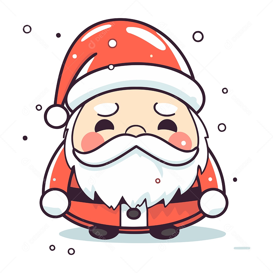 Papai Noel Fofo de Desenho Animado Ilustração Vetor EPS