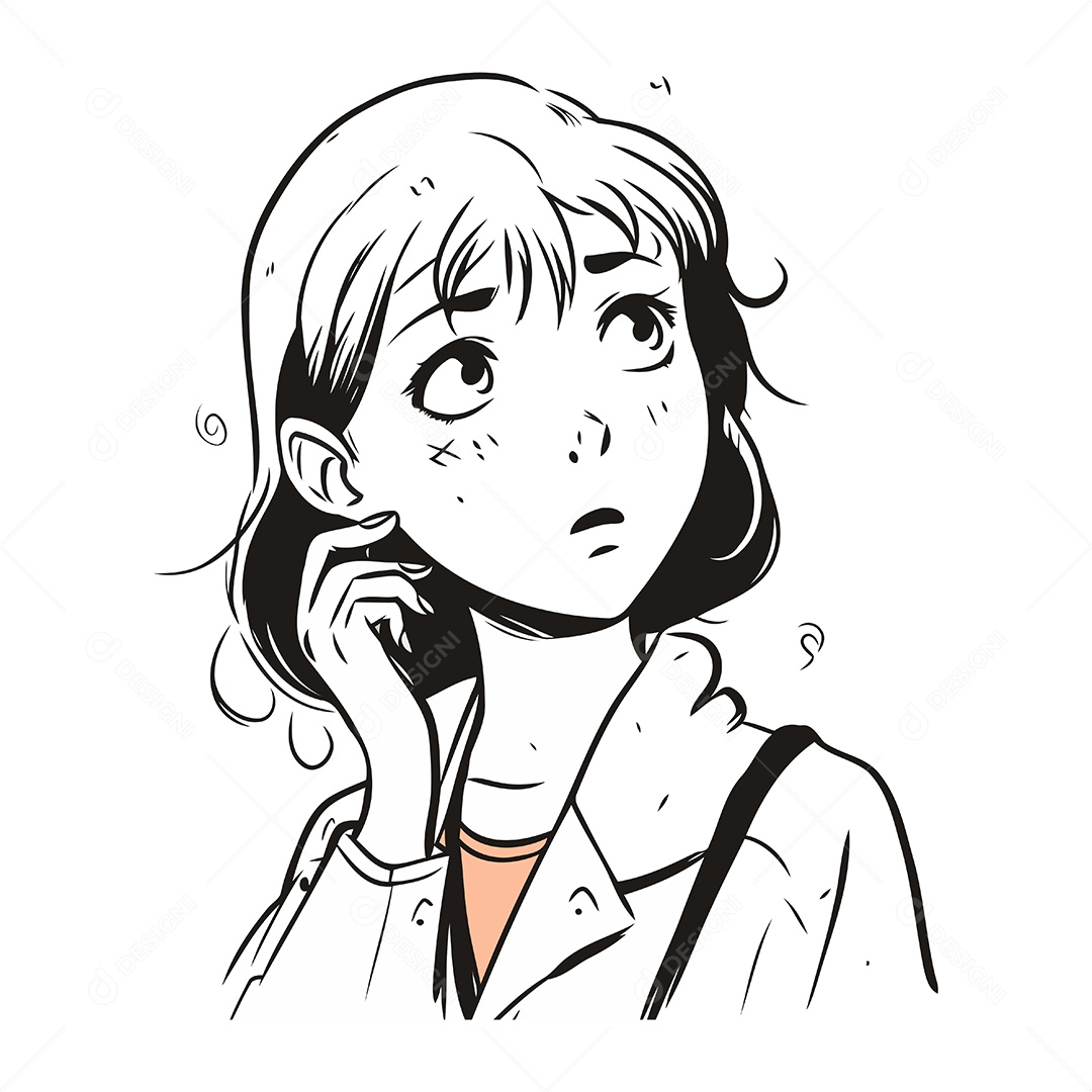 Garota de Desenho Animado Ilustração Vetor EPS