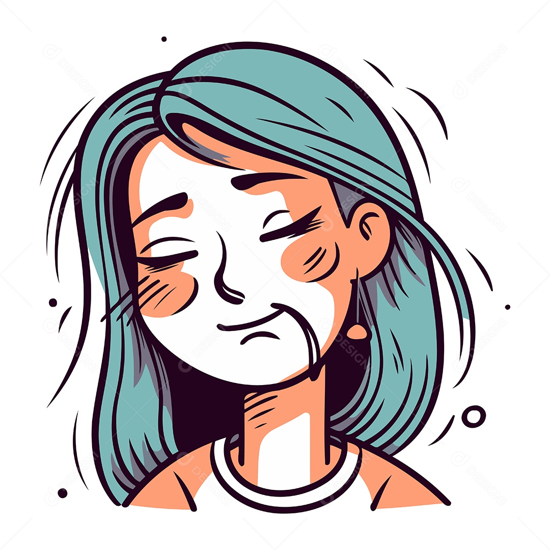 Mulher de Desenho Animado Ilustração Vetor EPS