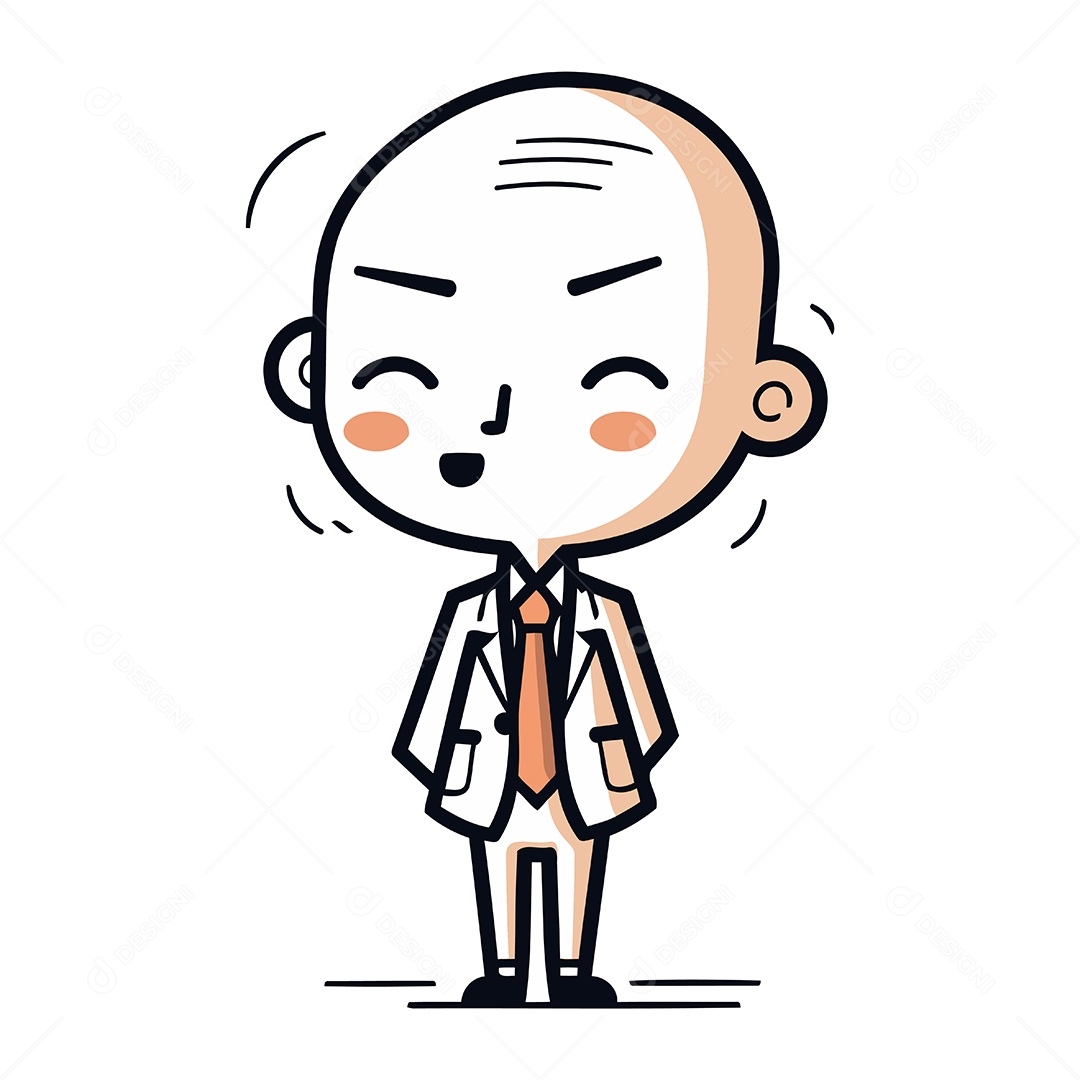 Homem Careca de Desenho Animado Ilustração Vetor EPS