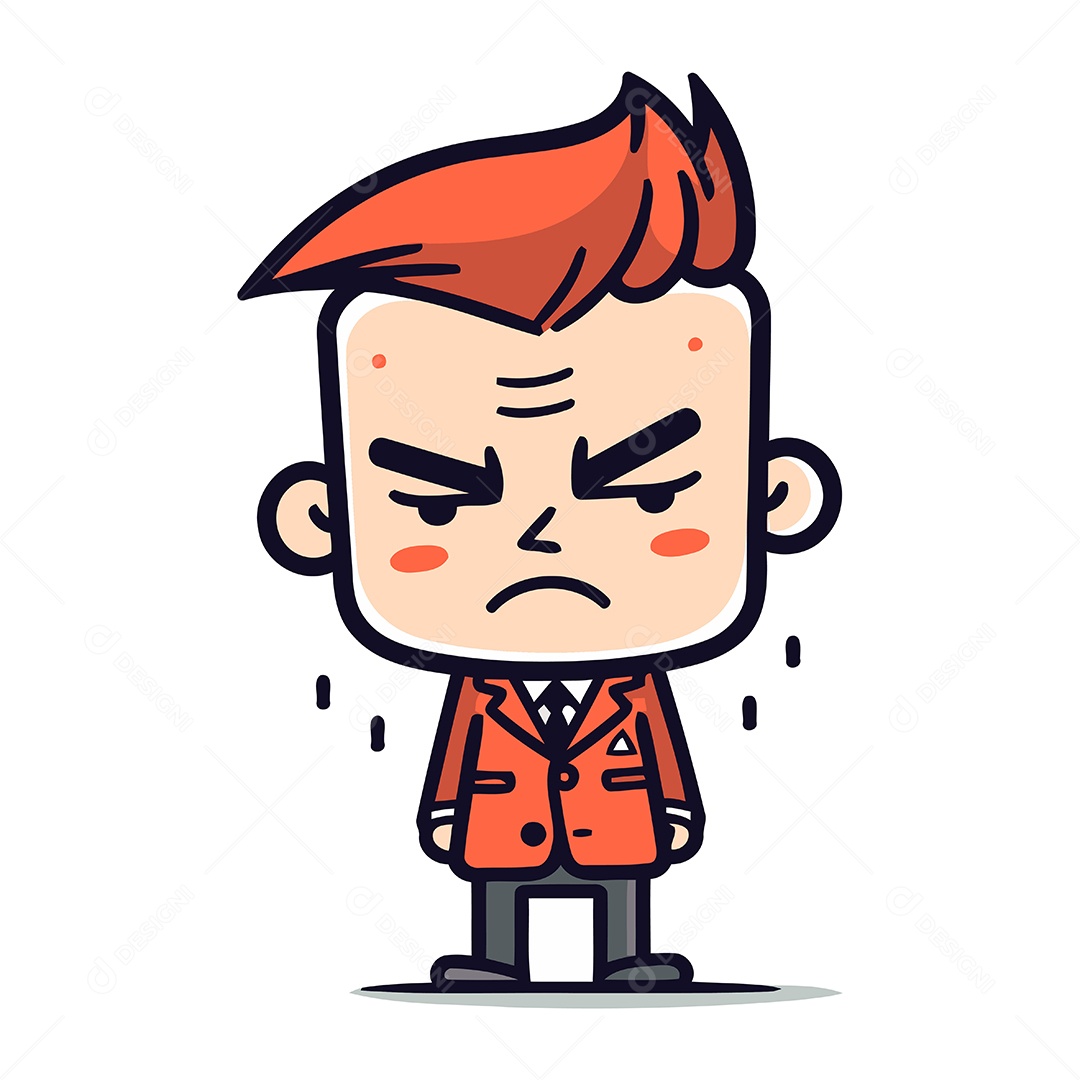 Homem de Terno Desenho Animado Ilustração Vetor EPS