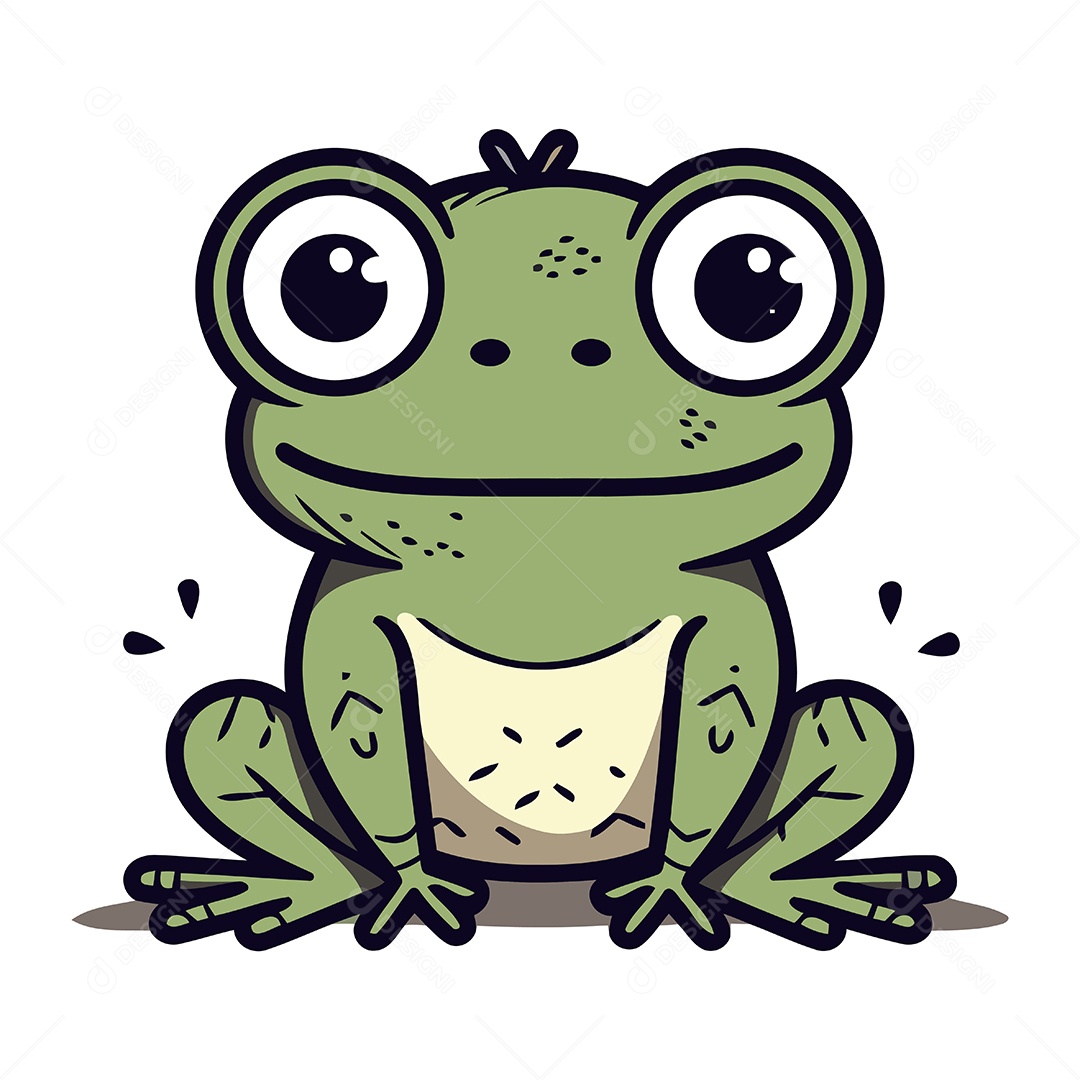 Sapo de Desenho Animado Ilustração Vetor EPS