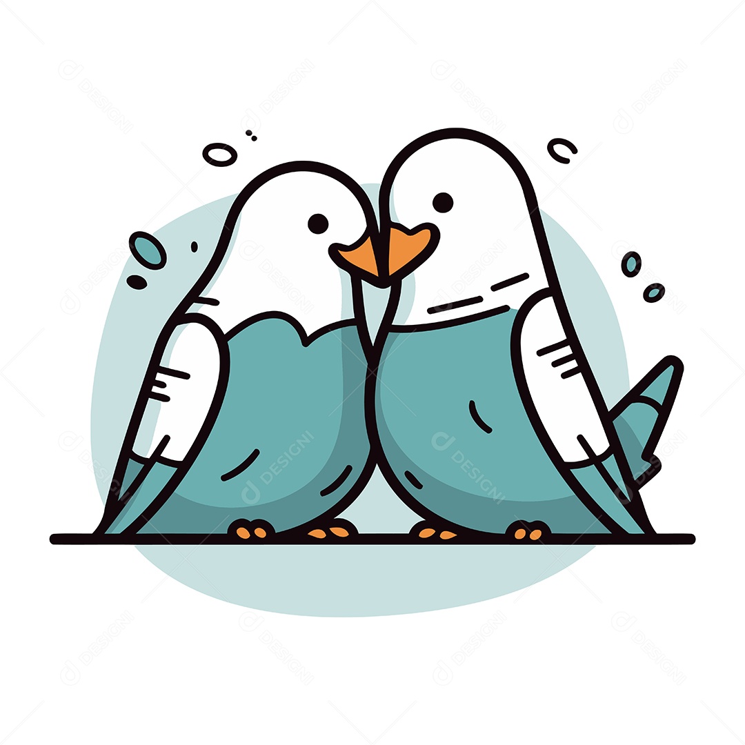 Pássaros de Desenho Animado Ilustração Vetor EPS