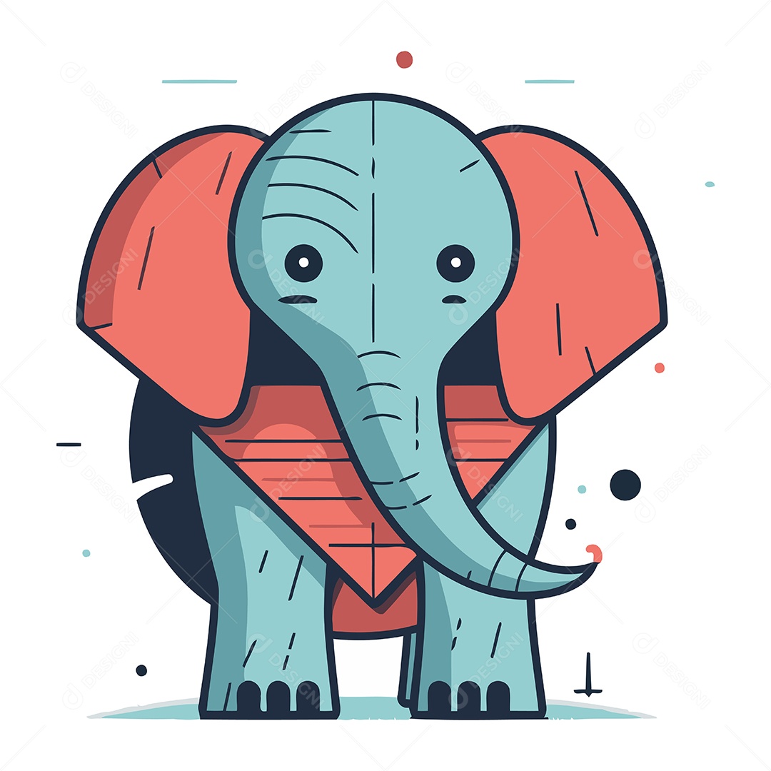 Elefante de Desenho Animado Ilustração Vetor EPS