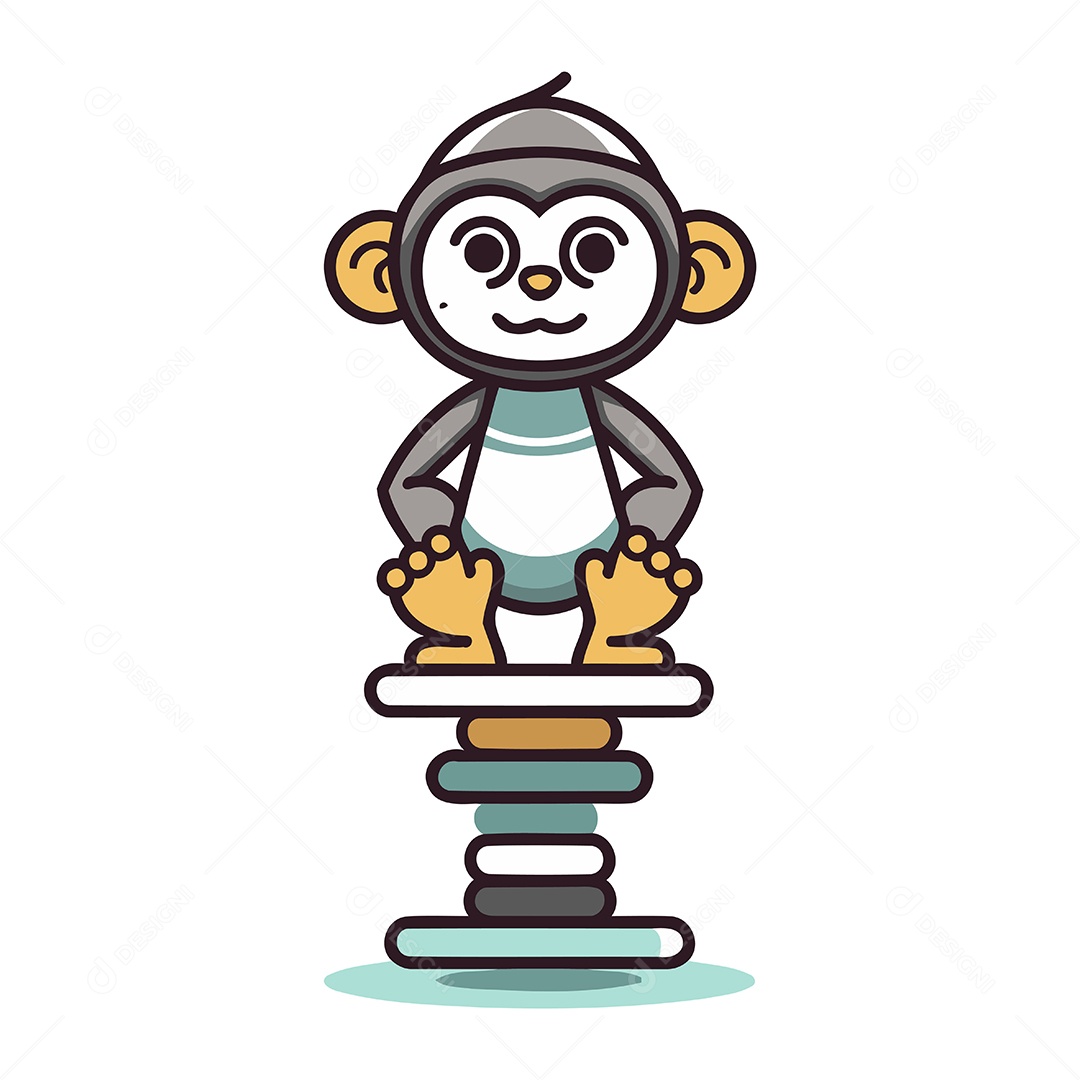 Macaco de Desenho Animado Ilustração Vetor EPS