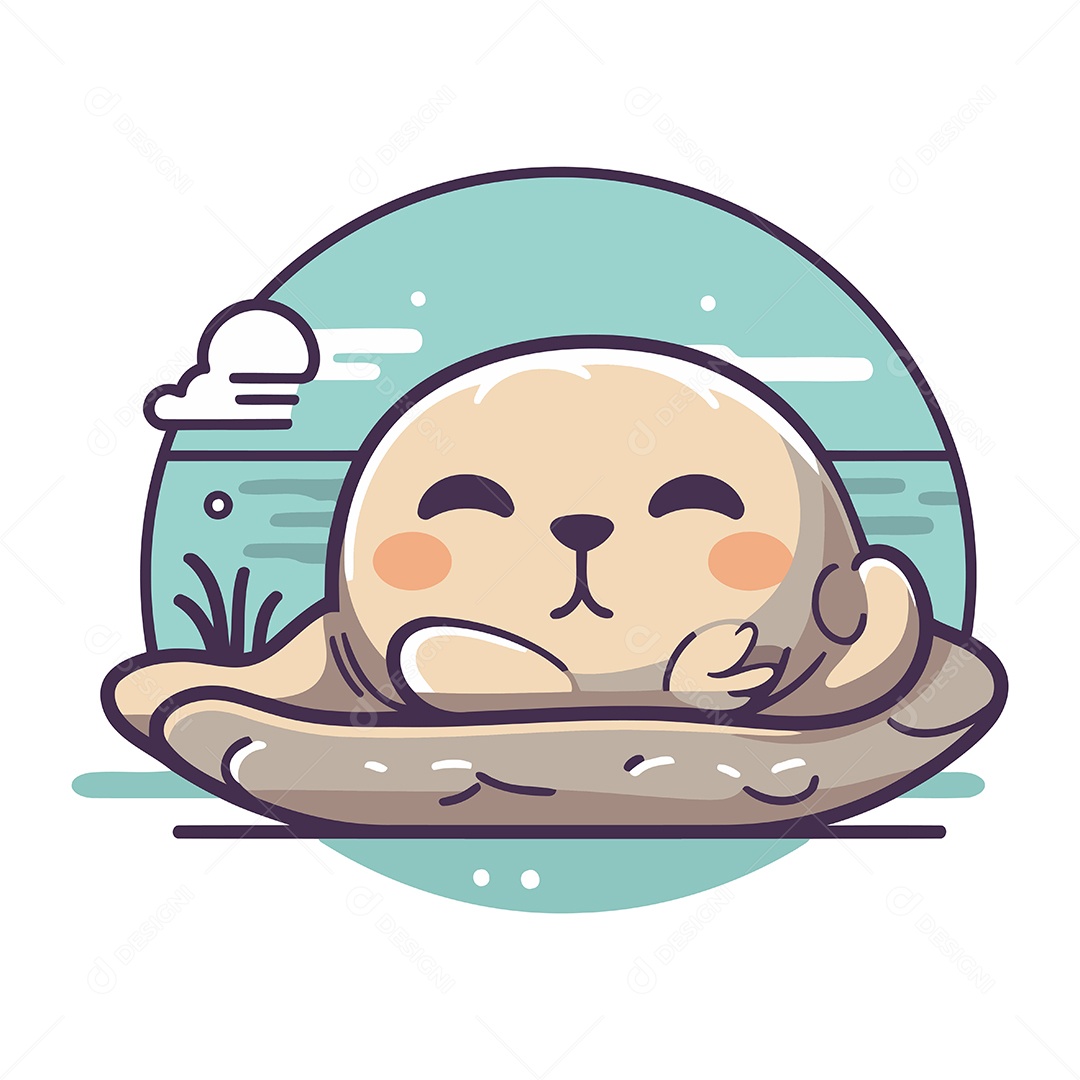 Foca de Desenho Animado Ilustração Vetor EPS