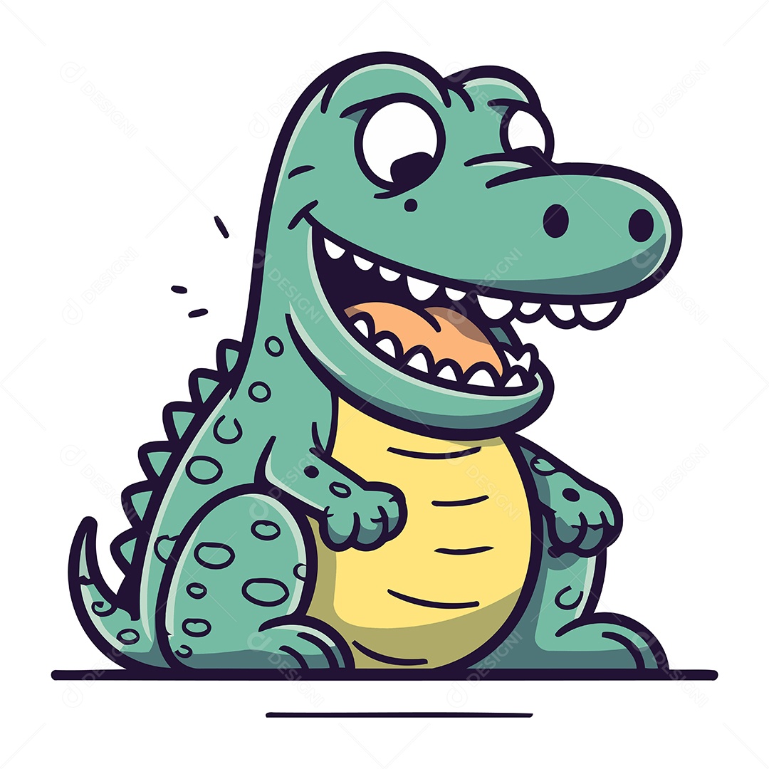 Crocodilo de Desenho Animado Ilustração Vetor EPS