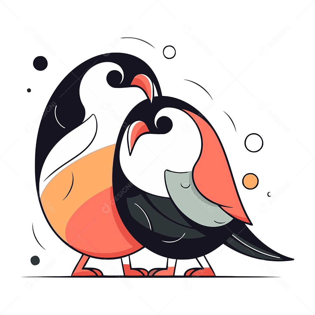 Pássaros de Desenho Animado Ilustração Vetor EPS