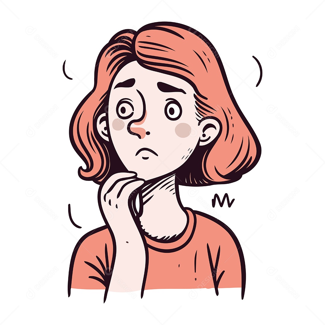 Mulher de Desenho Animado Ilustração Vetor EPS