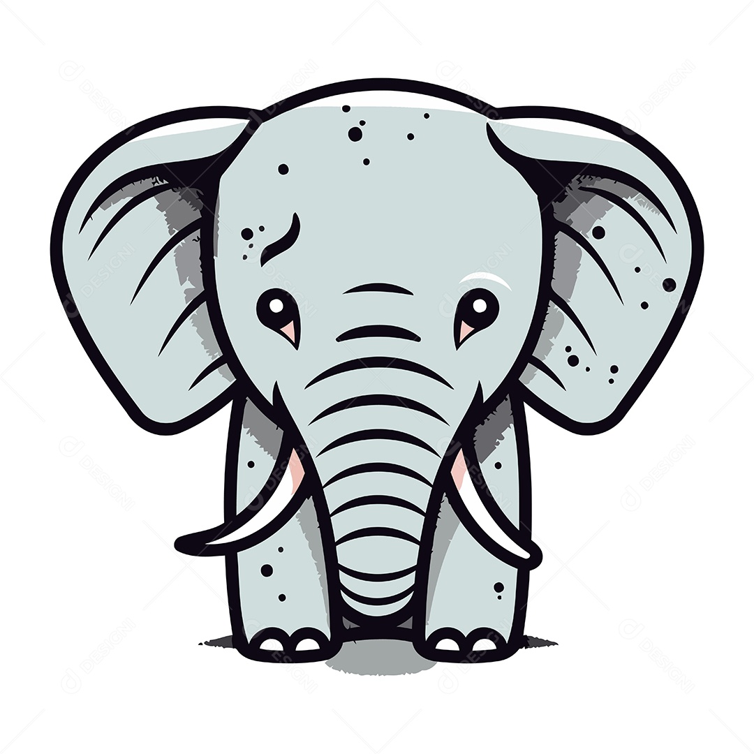 Elefante de Desenho Animado Ilustração Vetor EPS