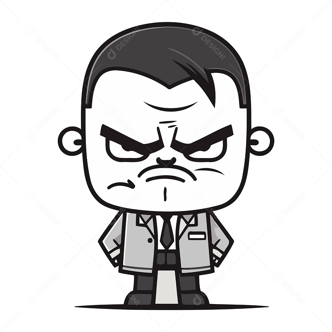 Empresário Irritado de Desenho Animado Ilustração Vetor EPS