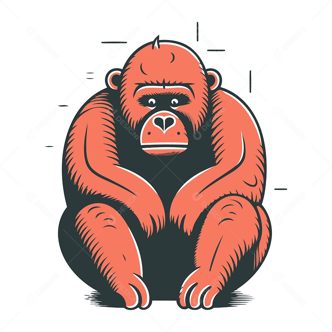 Gorila de Desenho Animado Ilustração Vetor EPS