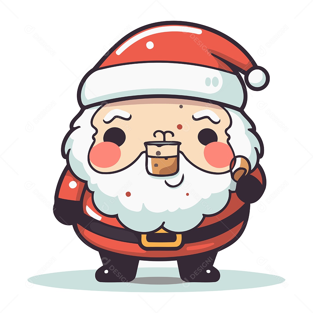 Papai Noel Fofo de Desenho Animado Ilustração Vetor EPS